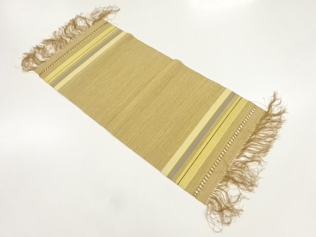 JAPANESE KIMONO / TABLE CLOTH / SILK / TSUZURE / WOVEN STRIPE